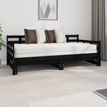 vidaXL Lit coulissant sans matelas noir 2x(90x190) cm