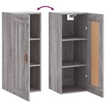 vidaXL Armoire murale sonoma gris 34 5x34x90 cm bois d'ingénierie