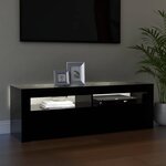 vidaXL Meuble TV avec lumières LED noir 120x35x40 cm