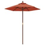 vidaXL Parasol de jardin avec mât en bois terre cuite 196x231 cm