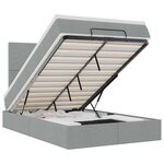 vidaXL Cadre de lit ottoman et matelas gris clair 120x200 cm tissu