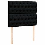 vidaXL Sommier à lattes de lit avec matelas noir 120x190 cm tissu