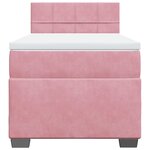 vidaXL Sommier à lattes de lit et matelas Rose 80x200 cm Velours