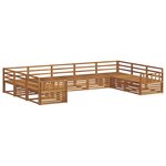 vidaXL Ensemble de canapés d'extérieur 9 pc Naturel