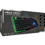 THE G-LAB Clavier Gaming KEYZ-NEON - Rétroéclairé - Filaire - 19 touches anti-ghosting - 12 raccourcis multimédia