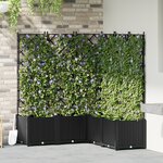 vidaXL jardinière avec treillis 5 Pièces noir 120x120x143 cm