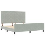 vidaXL Cadre de lit avec tête de lit Gris clair 180 x 200 cm Velours