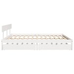 vidaXL Cadre de lit sans matelas blanc 200x200 cm bois massif de pin