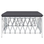 vidaXL Repose-pied de jardin avec coussin blanc tissu tissé