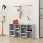 vidaXL Banc à chaussures Gris béton 103x30x54 5 cm Bois d’ingénierie