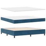 vidaXL Lit à ressort LED avec matelas Bleu foncé 200 x 200 cm tissu