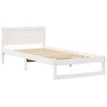 vidaXL Cadre de lit avec tête de lit Blanc 80 x 200 cm Pin massif