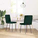 vidaXL Chaises à manger lot de 2 Vert foncé Velours