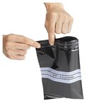 Sachet plastique zip 50  recyclé noir opaque à bandes blanches 60 microns raja 16x22 cm (lot de 500)