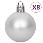 vidaXL Ensemble de boules de Noël 108 Pièces Argenté et blanc