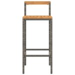 vidaXL Tabourets de bar lot de 2 gris résine tressée et bois d'acacia
