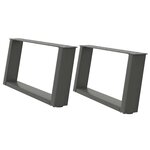 vidaXL Pieds de table basse en U 2 pièces Anthracite 70 x (30-31) cm Acier