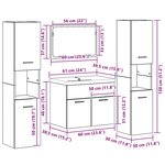 vidaXL Ensembles 4 Pièces Bois ancien 30 x 30 x 130 cm Bois d'ingénierie