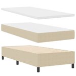 vidaXL Lit avec Sommier avec Matelas Beige Clair 80x200 cm Tissu en Velours Côtelé