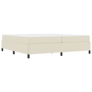 vidaXL Cadre de lit avec matelas Crème 200 x 200 cm Faux cuir