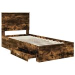 vidaXL Cadre de lit Chêne fumé 90 x 190 cm Bois d'ingénierie