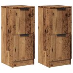 vidaXL Buffets 2 Pièces vieux bois 30x30x70 cm bois d'ingénierie
