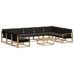 vidaXL Ensemble de canapés d'extérieur 10 pc Blanc et noir