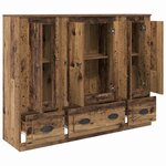vidaXL Haut Armoire avec tiroir 3 Pièces Bois Ancien Bois d'ingénierie