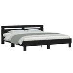 vidaXL Cadre de lit avec LED sans matelas noir 200x200 cm