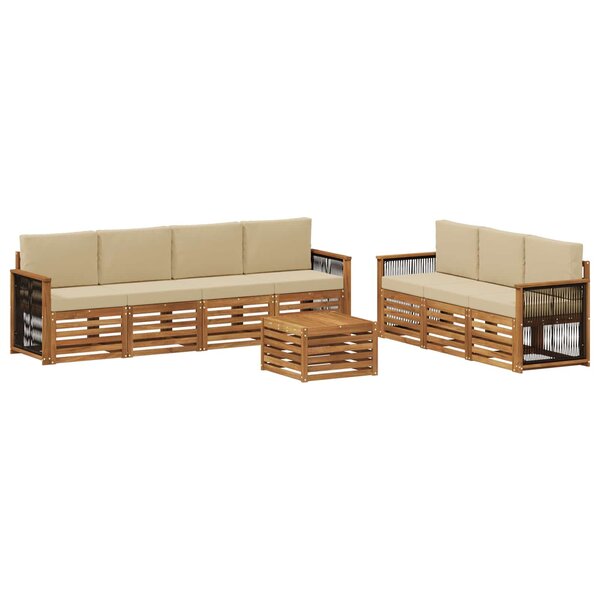 vidaXL Ensembles de canapés avec coussin 8 Pièces Bois d'Acacia Massif
