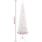 Vidaxl arbre de noël mince avec led blanc 120 cm