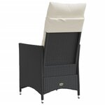 vidaXL Chaises inclinables de jardin lot de 2 et coussins noir rotin