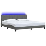 vidaXL Cadre de lit sans matelas Hanko gris foncé 200x200 cm tissu