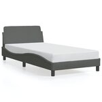 vidaXL Cadre de lit Dover gris foncé 100x203 cm tissu