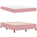 vidaXL Cadre de lit avec matelas Rose 140 x 190 cm tissu