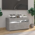 vidaXL Meuble TV avec lumières LED Gris béton 75x35x40 cm