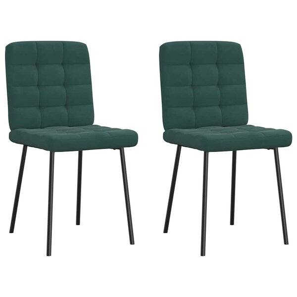 vidaXL Chaises à manger lot de 2 Vert foncé Velours