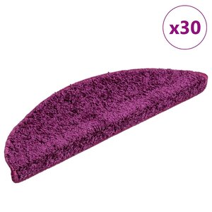vidaXL Tapis d'escalier 30 pièces 56 x 17 x 3 cm Violet Demi-rond