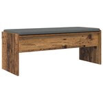 vidaXL Banc d'entrée avec coussin Bois ancien 103 x 38 x 40 cm