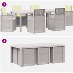 vidaXL Ensemble de salle à manger pour jardin 7 Pièces Blanc et crème PP