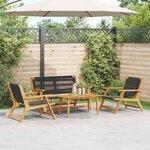 vidaXL Chaises de jardin avec table 4 Pièces Noir 90 x 45 x 40 cm
