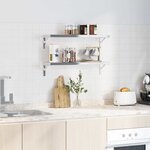 vidaXL Supports d'étagères 4 Pièces 20x2 5x14 cm argenté acier inoxydable