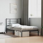 vidaXL Cadre de lit métal sans matelas et tête de lit blanc 100x190 cm