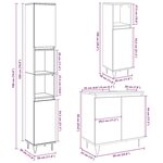 vidaXL Ensemble de meubles de salle de bain 3 Pièces gris béton