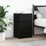vidaXL Table de chevet avec 3 tiroirs noir 39x35x65 cm
