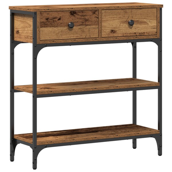 Table Console vidaXL en Bois Ancien 72 5x25x75 cm Bois Agencé & Acier