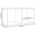 vidaXL Boîte de rangement à disques vinyle Sonoma gris 71x34x36 cm