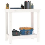 vidaXL Banc de travail Blanc 80x50x80 cm Bois de pin massif
