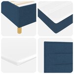 vidaXL Lit avec sommier à ressorts et matelas bleu simple en tissu
