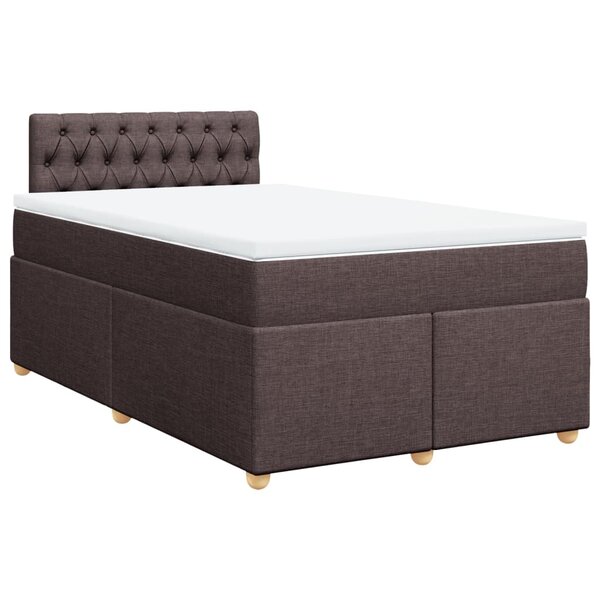 vidaXL Sommier à lattes de lit avec matelas Marron foncé 120x200 cm